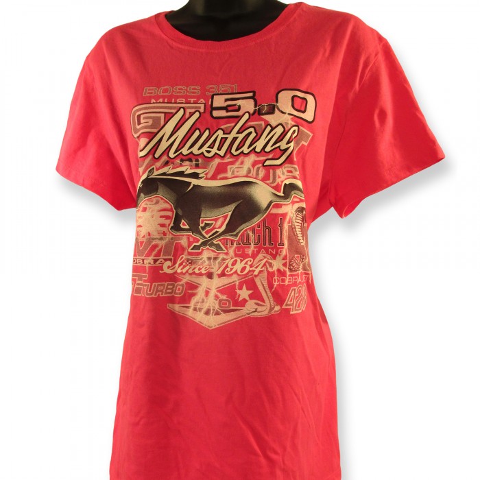 Ladies Pink Mustang T-Shirt
