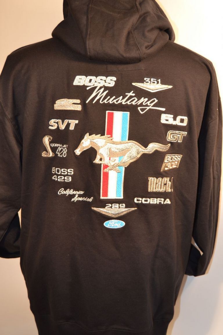 Ford Mustang Emb Hoodie - Car Shirts and Stuff